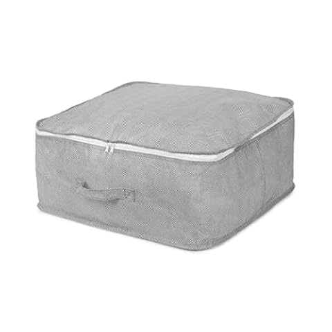 Compactor Torba do przechowywania z zamkiem błyskawicznym, 46 x 46 x wys. 20,5 cm, polipropylen, Boston RAN10170, szaro-biała