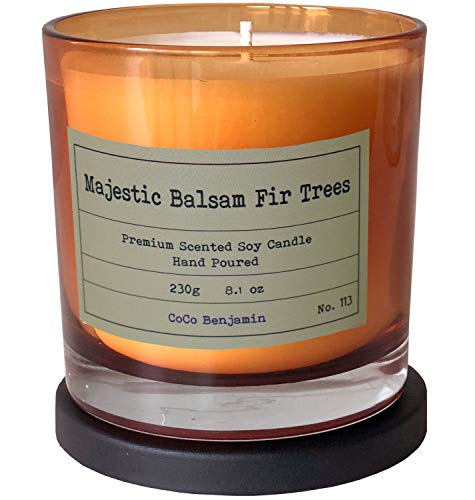 100% Soy, Highly Scented, Hand Poured Soy Candle, 8.1 Oz (Majestic Balsam Fir Trees) #TOP9