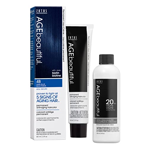 Image of AGE beautiful Permanent Hair Color Cream, 100% Gray Coverage Hair Dye with Biotin Anti-Aging Formula for Fuller, Thicker Hair, Professional Salon Quality