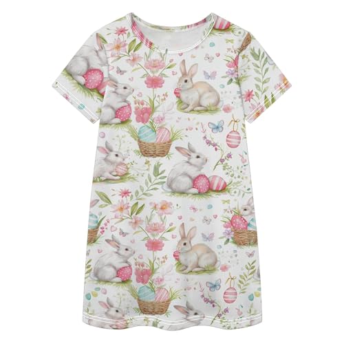 Vestidos de primavera para niñas pequeñas con conejos de dibujos animados