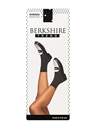 Berkshire Dot Opaque Anklet With Scalloped Top, Black/White Dots, Regular Size