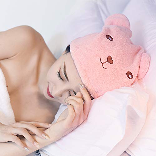 Aibearty 3 Pcs Cute Cartoon Bear Microfiber Hair Drying Cap Coral Fleece Absorbent Hair Drying Towel Bath Shower Head Wrap For Women Kids #TOP5