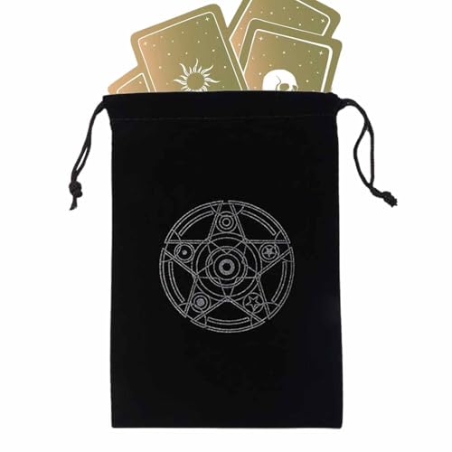 Borsa per tarocchi misteriosa borsa per magici neri custodia per carte dei con coulisse per da gioco Rider Waite Tarocchi Deck Oracle Cards Sezione a Refer to description
