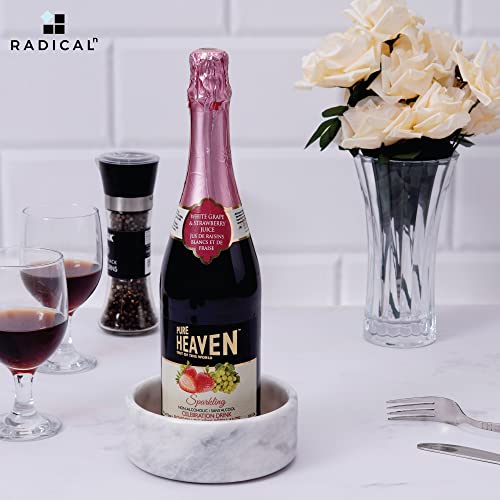Radicaln Marble Wine Coasters 5.5" Inches White Wine Bottle Coasters for Dining Table Bar, Gift, Wine Coaster - Image 3
