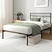 Zinus Elias Bettgestell 90 x 200 cm mit Vintage Kopfteil - Metallbett 90x200 mit Metall-Lattenrost - 30 cm Hohe Plattform mit Freiraum Darunter - Kein Boxspringbett Erforderlich - Schwarz