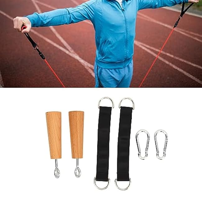 Wooden Pull Up Grips, Strength Trainer Home Gym Upper Body Core Grip Strength Training Handle Pull Up Fitness Accessories Climbing Holds Training Set