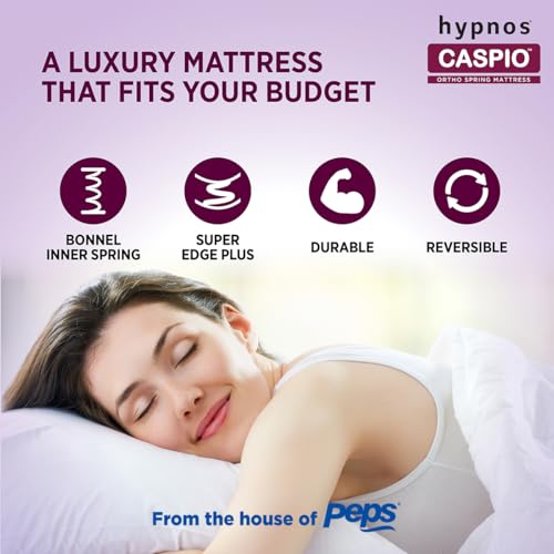 Image of Hypnos Caspio Ortho 10 Inch Medium Firm Queen Size Bonnell Spring Mattress Navy Blue (72X66X10)