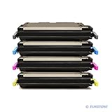 4er Set EUROTONE Premium Laser Toner Non OEM XXL remanufactured für HP Color Laserjet 5500 N D DN + 5550 N DN DTN HDN – kompatibel ersetzt HP C9730A C9731A C9732A C9733A – Black Cyan Magenta Yellow