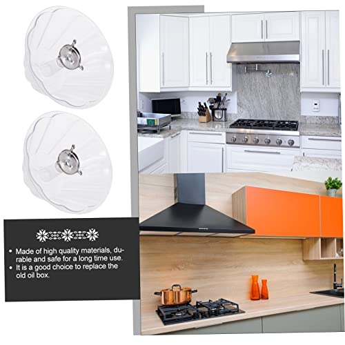 Beatifufu 2Pcs Plastic Range Hood Oil Cup Oil Collecting Cup for Smoke Exhaust Oil Bowl for Range Hood Accessories Kitchen Grease Collector