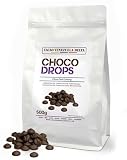 Cacao V Delta Cobertura Choco Negra Especial 500g de Fácil Atemperado, Buena Fluidez y Brillo - Equivalente a Chocolate Negro Profesional Gotas - Repostería, Pastelería, Baños, Moldes y Decoraciones