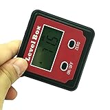 Material muy duradero. JYNBF Inclinómetro digital Caja de inclinación del transportador Medidor de pendiente niveladora Regla de ángulo Rojo Inclinómetro del transportador digital de precisión, 1 piezas