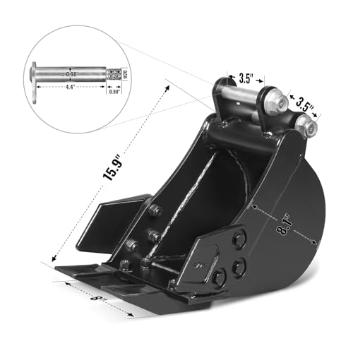 4-Piece Mini Excavator Attachment Set for MechMaxx MEC10; MEC12 Mini Compact Excavator