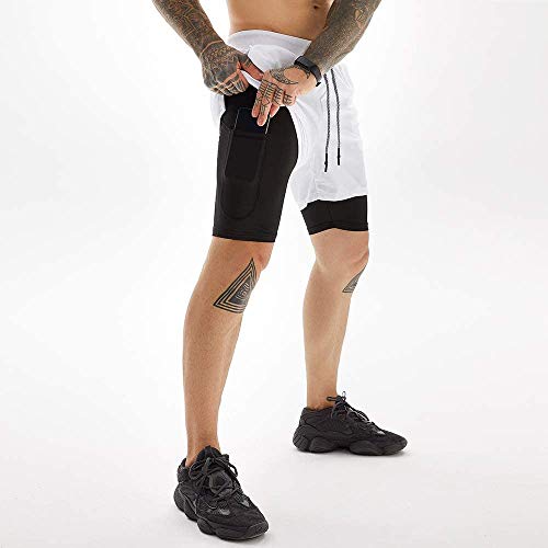 Image of OEBLD Mens Athletic Shorts 2-in-1 Gym Workout Running 7'' Shorts with Towel Loop