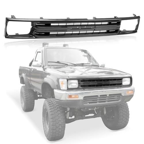 CarPartsDepot Front Grille Grill Compatible With Toyota Pickup Truck (Black, 1989-1991 Toyota Pickup RWD)