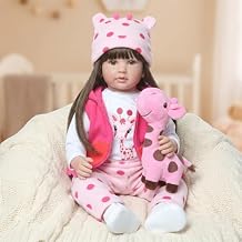TERABITHIA 24inch 60cm Lifelike Big Size Soft Vinyl Reborn Toddler Princess Girl Doll Cuddly Cloth Body Newborn Dolls Child Holiday Birthday Gift