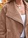 AUTOMET Women‘s Faux Suede Leather Jacket, Cropped Open Front Coat for Fall Winter Spring, Cardigan Style Camel L