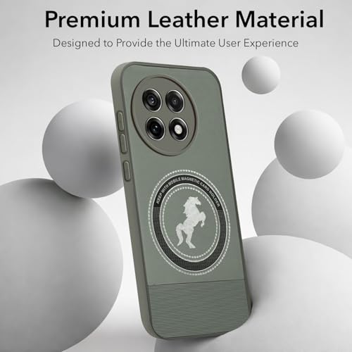 Image of Jkobi PU Leather Finish Back Cover Case for OnePlus 13R (Professional Minimalist Texture | MagSafe Compatile | Camera Protection | Sleek Sober Formal)
