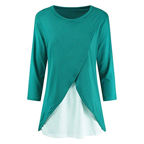 Huixin - Chemises À Manches Longues Chemisier Dames Femme Allaitement Vêtements Élégante avec La Maternité Hauts Allaitement Sweatshirt Solide Polos Pulls Hauts T Shirts Chemisiers