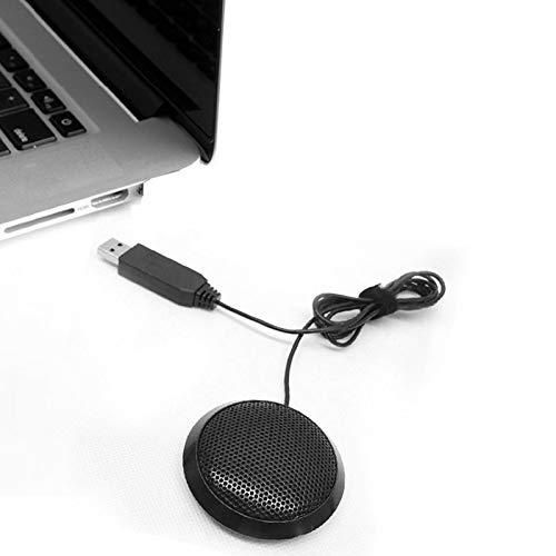 Microphone PC USB omnidirectionnel 360° noir haute sensibilité pour visioconférence - 3