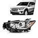 G-PLUS Projector Headlight Assembly,Fit Mazda CX-5 4-Door Sport Utility 2013-2016,Not Fit Factory HID/Xenon,Headlamps,faros delanteros Clear Lens Chrome Houisng Amber Reflector Left Driver