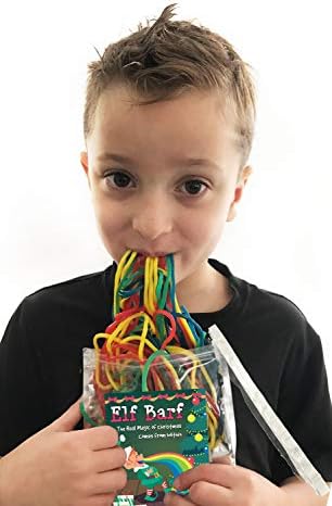 Elf Barf Rainbow Lace Licorice Funny Unique Christmas Stocking Stuffer Gag Birthday Girl, Boy and Teens Candy Gift (5.5 Ounces)