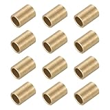 QUARKZMAN Buchsen Lager 4mm Bohrung x 6mm Außendurchmesser x 12mm Länge Selbstschmierende Messing Buchsen Gleitlager Für Maschinenteile (Goldton 12 Stück)