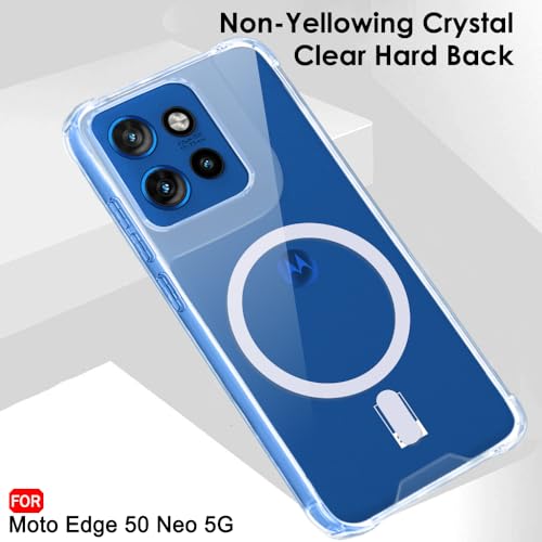 Image of TheGiftKart ShockProof Ultra-Hybrid Back Cover Case for Motorola Moto Edge 50 Neo 5G Compatible with MagSafe | 360 Protection | Crystal Clear Hard Back Cover for Moto Edge 50 Neo (Transparent Bumper)