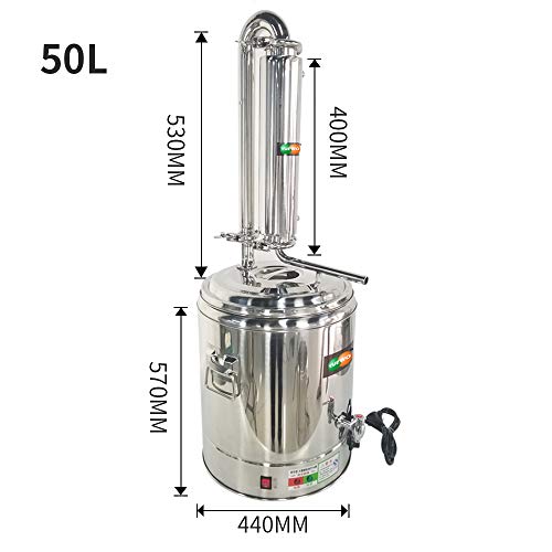 Still Kit Complete,Automatic Heating Alcohol Distiller,304 Stainless Steel Wine Making For Home Diy (13Cal/50L) #TOP3