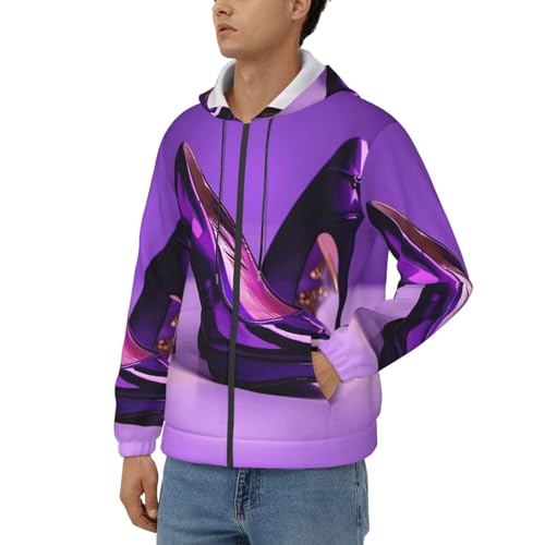 Sweat à capuche violet pour homme pull de voyage chaud mi-saison confortable - 2