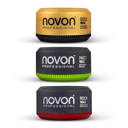 3er Mix Novon Professional Matt + Gold + Rot Wax 3 x 150 ml | Haarwax | flexibel & bartgeeignet | antistatisch & pflegend | kinderfreundlich mit Spaßfaktor | geeignet für kreative Formen