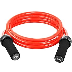 Weighted Jump Rope – (1.5LB) Solid PVC 12mm Diameter for Crossfit and Boxing – Heavy Jump Rope with Memory Non-Slip Cushioned Foam Grip Handles for Fitness Workouts Endurance and Strength Training