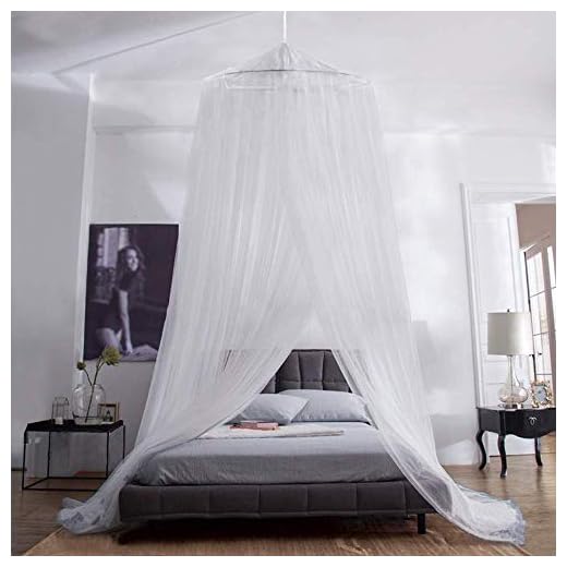 iRainy myggnät, sängtak inomhus eller utomhus passform spjälsäng rund ring dubbel spets prinsessrum tält enkel dubbel king size säng