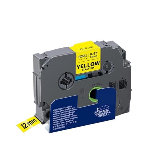 TZEFX231�݊����̂���t���L�V�u���e�[�v12mm for TZEFX221 TZEFX211 TZEFX241 TZEFX251��PT���x�����[�J�[�ƌ݊���(Black on Yellow)