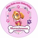 Paw Patrol + Wunschname Tortenaufleger Tortenbild Geburtstag Fondant Ø 20cm / 3825