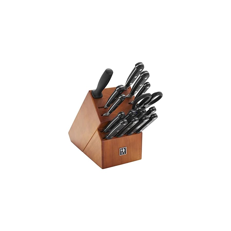 HENCKELS Couteau 16-pc Knife Block Set| 8 Steak Knives,Paring Knife,Serrated Utility Knife,Prep Knife,Bread Knife,Chef’s Knife, Sharpener, Shears