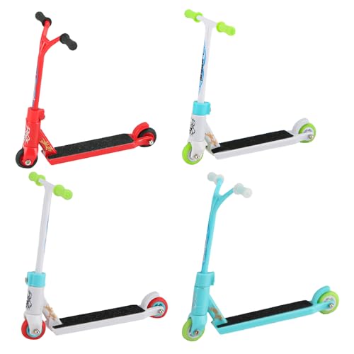 Mini Finger Scooter, 4 Piezas Mini Patineta de Dedos, Scooter de Dedo de Metal, Mini Skateboard Ideal para Niños, para Dedos Novedad Actividad Sensorial Juego de Patineta