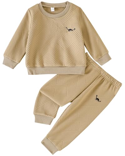 Image of Rosibel Toddler Baby Boy Clothes Set Long Sleeve Sweatshirt and Pants Fall Winter Outfits for Infant 6M-3Y