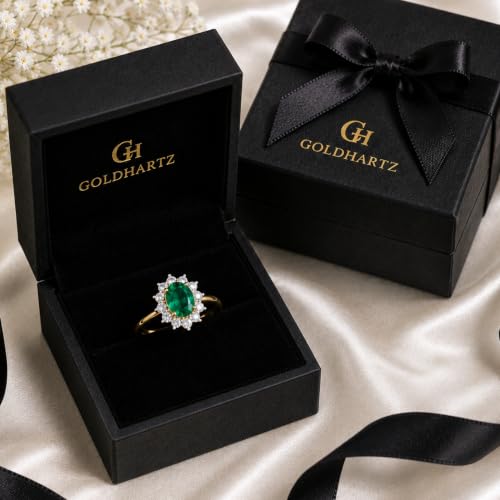 Image of Princess Diana Inspired Halo Birthstone Ring for Women Girls | Pure 925 Sterling Silver with AAA+ Natural Gemstone | 18K Gold-Plated | Best Gift for Birthday, Anniversary, or Valentine�s Day