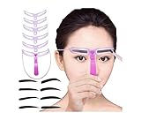 Eyebrow Stencil Shaping Template Reusable-8 Different Nature Eyebrow Stickers-Drawing Shapes Grooming Kit DIY Eyebrows Guide Tool Set Ebrow Ruler for Women Men Girls