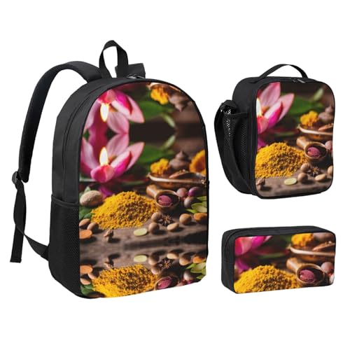 Sac à dos imprimé condiments 3 pièces léger pour le collège - 2