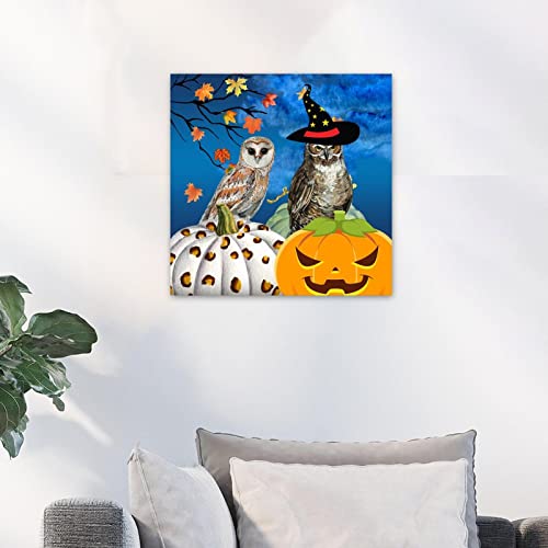 Décoration murale Halloween corbeau pour salon et cuisine en bois vintage - 4