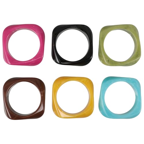 Bracelets joncs géométriques en acrylique pour femmes hypoallergénique BESPORTBLE lot de 6