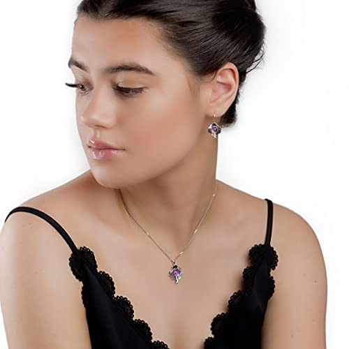 Bijoux argent 925 anti-allergie chardon écossais améthyste - 4