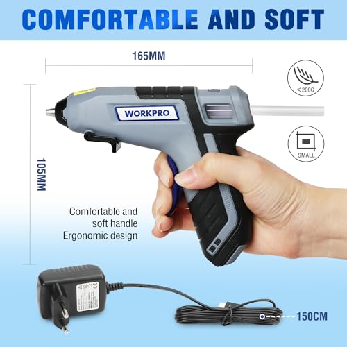 Heißklebepistole 7mm von Workpro kabellose Klebepistole für vielseitige Anwendungen