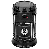 【Energía solar y carga USB】 Modos de carga solar y USB, Camping Lamp Lantern se puede cargar a través de la parte superior del panel solar o con el cable USB del teléfono.