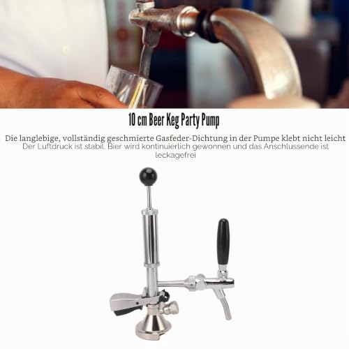 Pyhodi 4-Zoll-Bierfass-Partypumpe, Bierfass-Zapfhahn aus Edelstahl, Keg-Zapfhahn-Kit mit Luftpumpe und Verteiler, Hochwertige Picknickpumpe, Fasspumpe, Bierpumpe für Familienfeiern