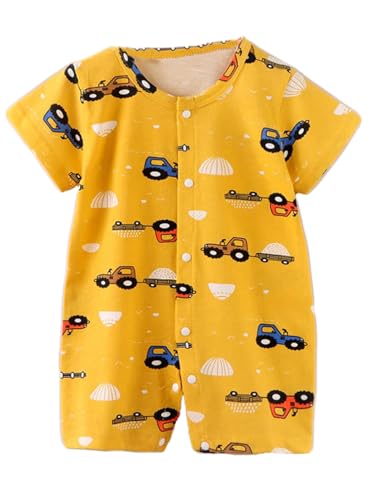Image of Bold N Elegant Cute Cartoon Print Cotton Newborn Baby Boy Girl Rompers Jumpsuit Baby Onesie Bodysuit for Little Kids