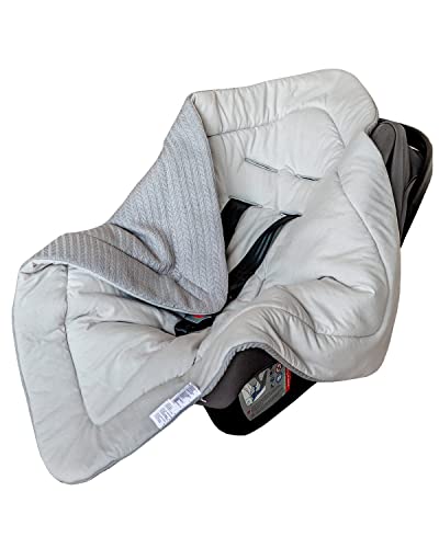 ORSON for® | Einschlagdecke babyschale, weiche für Neugeborenen |100% Bio-Baumwolle | Oeko-Tex | Winter | Babydecke für Kinderwagen, Kindersitz oder Babybett | Ganzjährig einsetzbar (Grau с)