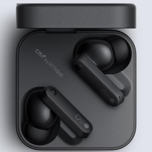 Image of CMF BY NOTHING Buds - Wireless Headphones with 42 dB ANC, Transparency Mode, Ultra Bass Technology 2.0, HD Audio from Dirac, IP54 and Connection to Two Devices - Dark Grey
