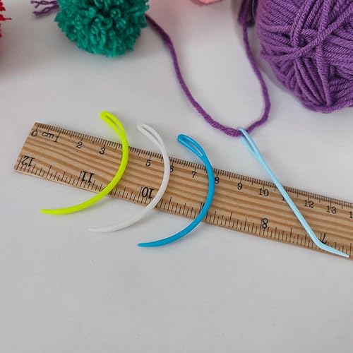 Image of Plastic Yarn Sewing Needle Darning Needles for Yarn Weaving Needles 30 Pcs Stitch Markers Colorful Crochet Stitch Markers for Knitting with Storage Box (Style 1)